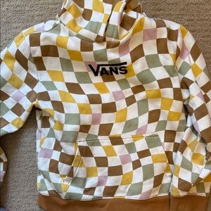 Vans Wavy Checkered Hoodie in Brown, Yellow, and Green